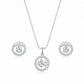 Halo Crystal Pendant Set for Women - Silvorn India