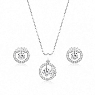Halo Crystal    Pendant Set for Women