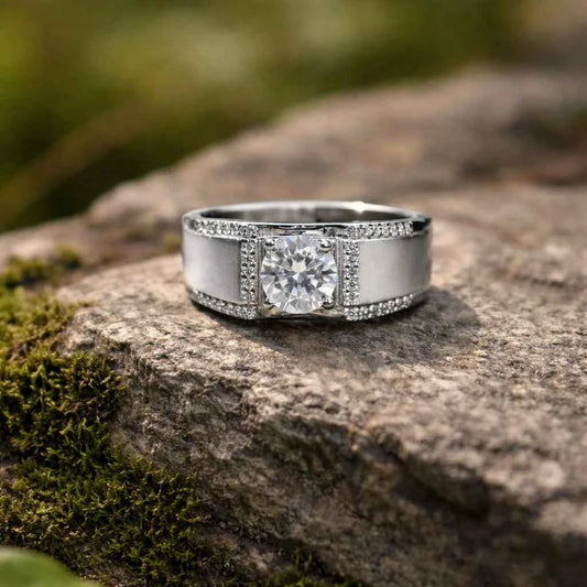 Halo Ring – Round Cut Stone with Pavé Detailing - 925 Silver Jewelery