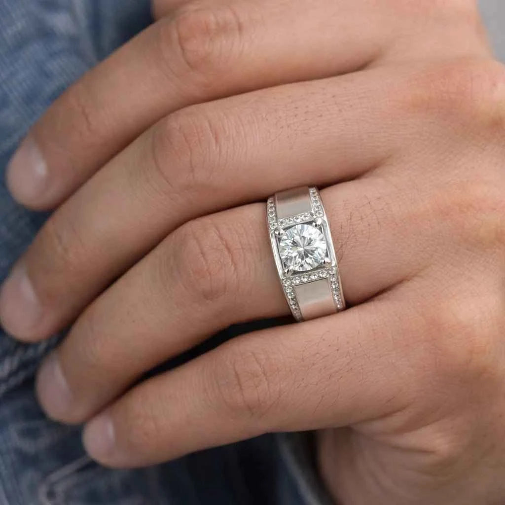 Halo Ring – Round Cut Stone with Pavé Detailing - Silvorn India