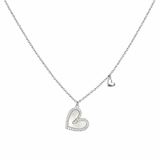 Heart Glow Charm Necklace - 925 Silver Jewelery