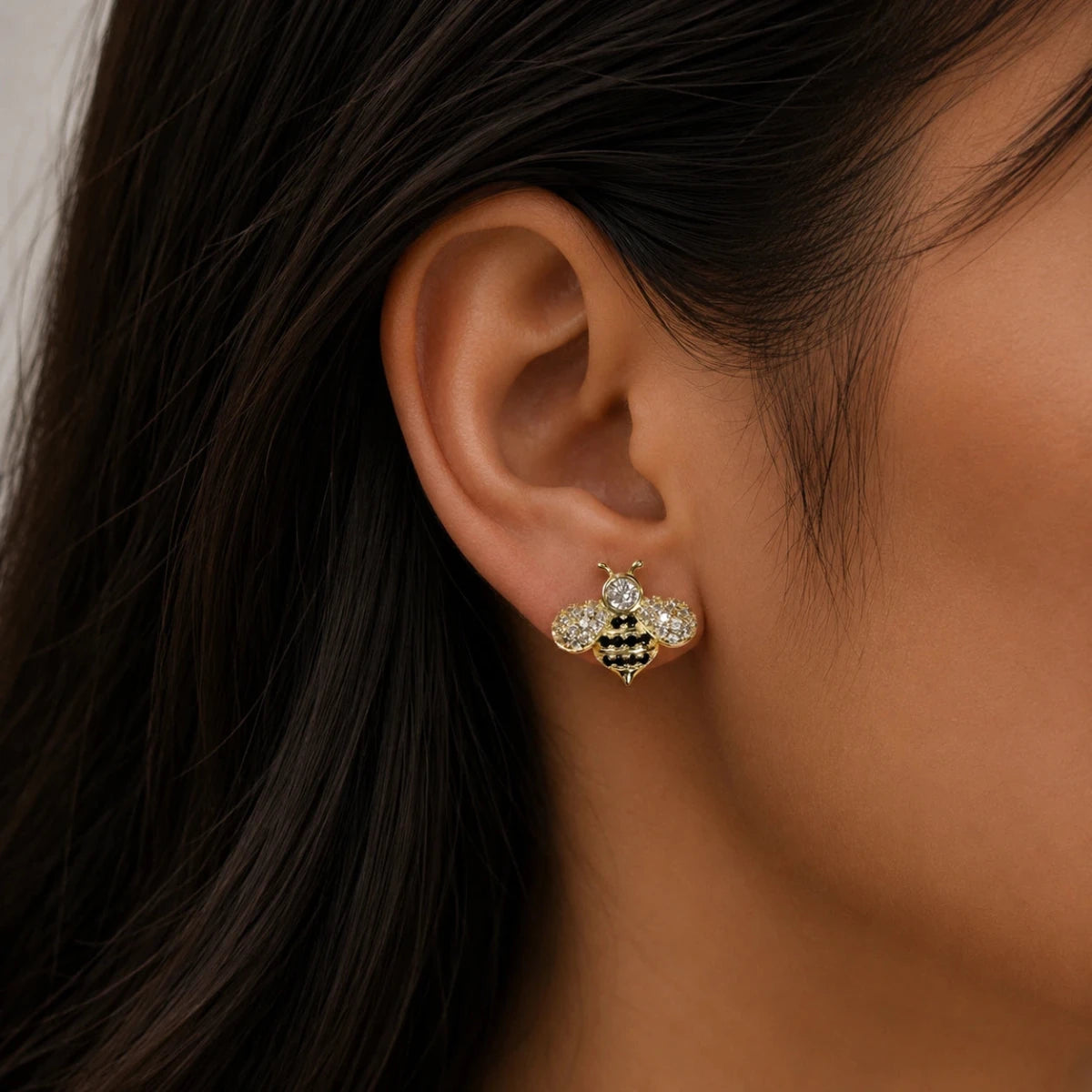 Honey Bee Zirconia Studs - Silvorn India