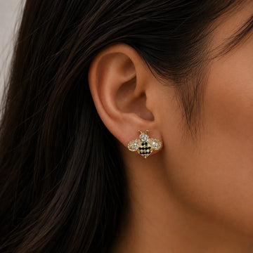 Honey Bee Zirconia Studs - Silvorn India