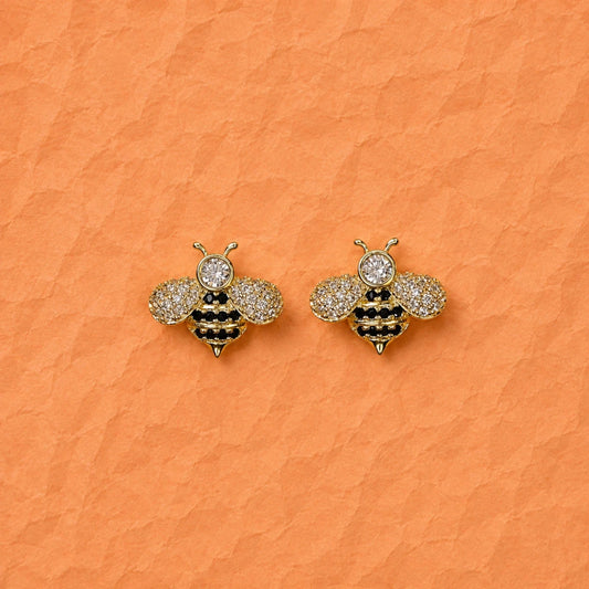 Honey Bee Zirconia Studs - Silvorn India