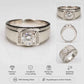 Imperial Crown Men's Silver - Tone Radiant Stone Statement Ring - Silvorn India