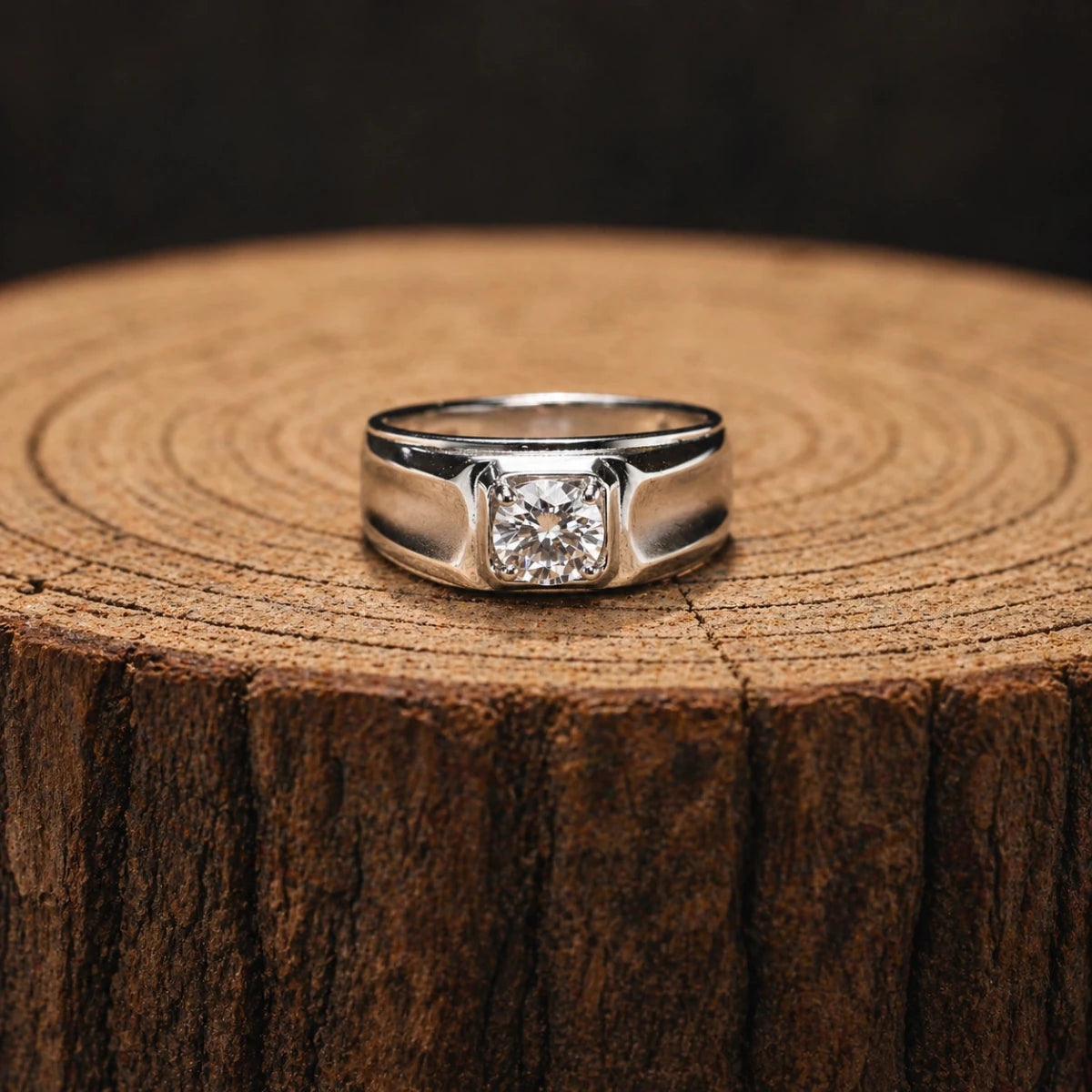 Imperial Solitaire Sterling Silver Ring - Silvorn India