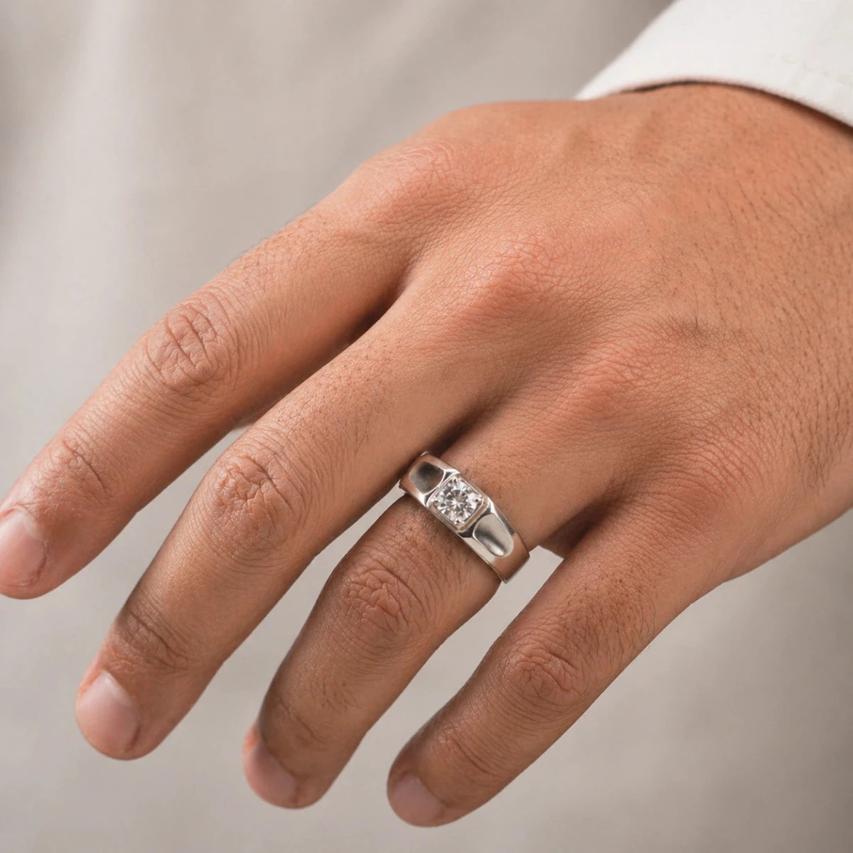 Imperial Solitaire Sterling Silver Ring - Silvorn India