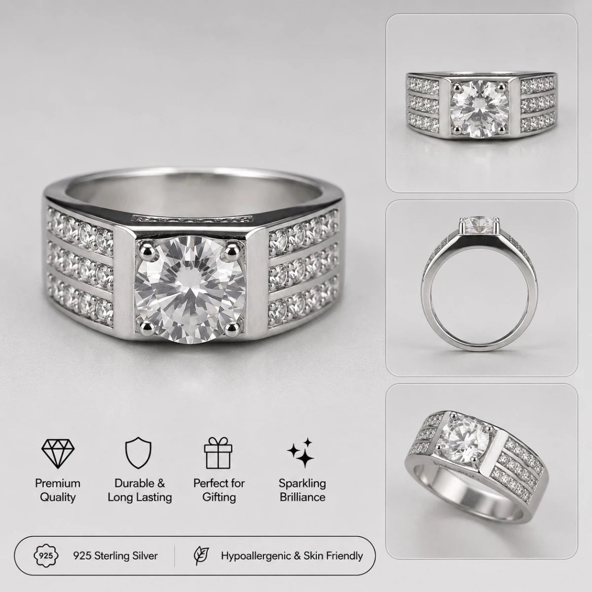 Imperial Spark Sterling Ring - Silvorn India