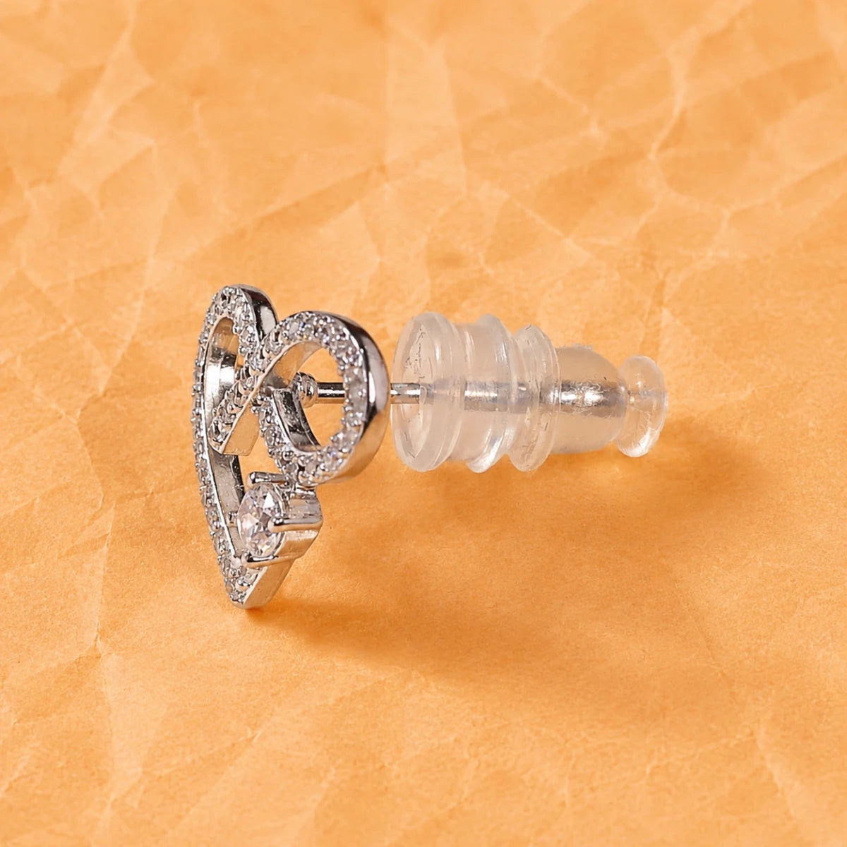 Infinity Heart Crystal Studs - Silvorn India