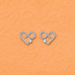 Infinity Heart Crystal Studs - Silvorn India