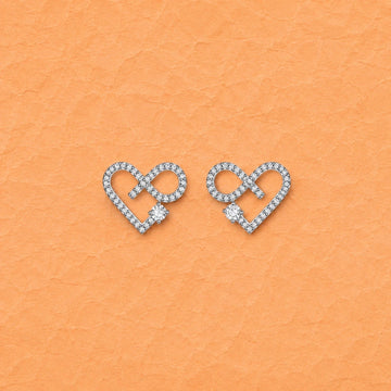 Infinity Heart Crystal Studs - Silvorn India