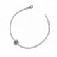925 silver bracelet with lilac gemstone cluster and crystal tennis links