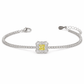 Luminous Canary Square Halo Tennis Bracelet - Silvorn India