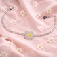 Luminous Canary Square Halo Tennis Bracelet - Silvorn India