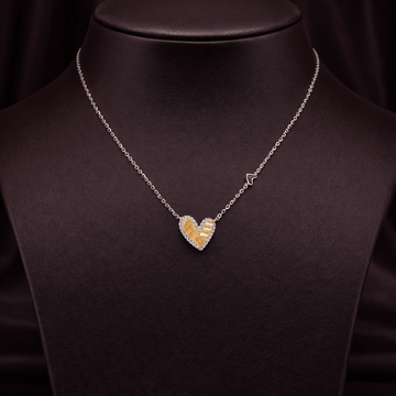 Luminous Two - Tone Pave Heart Necklace - Silvorn India