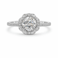 Luna Bloom Silver Halo Ring with Brilliant Center Stone - Silvorn India