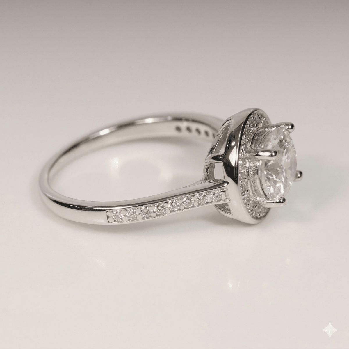 Luna Halo Sparkle Ring - Silvorn India