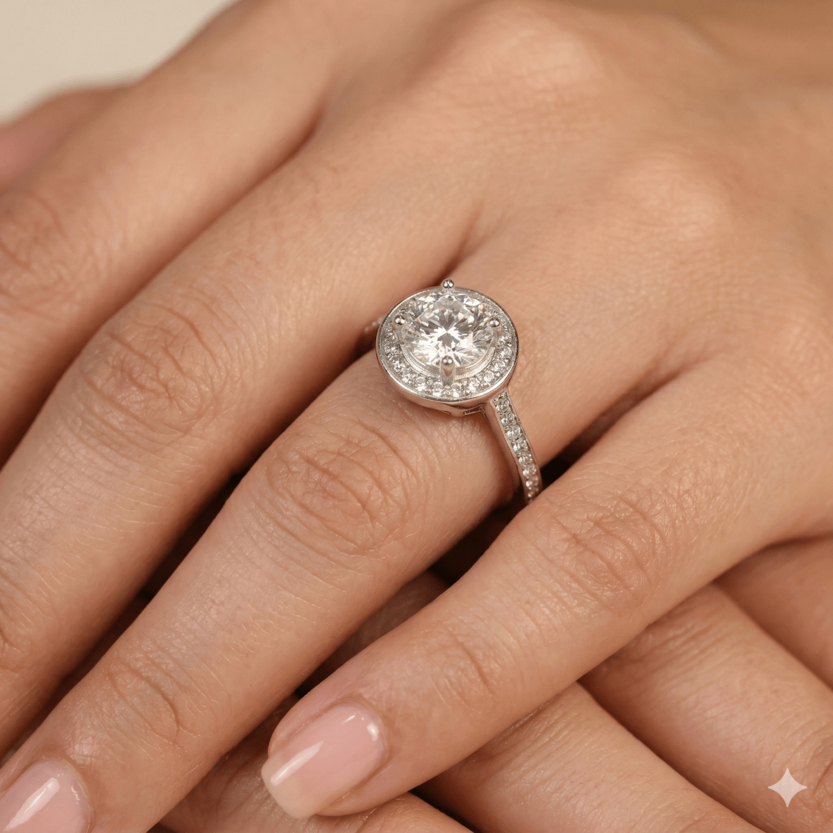 Luna Halo Sparkle Ring - Silvorn India