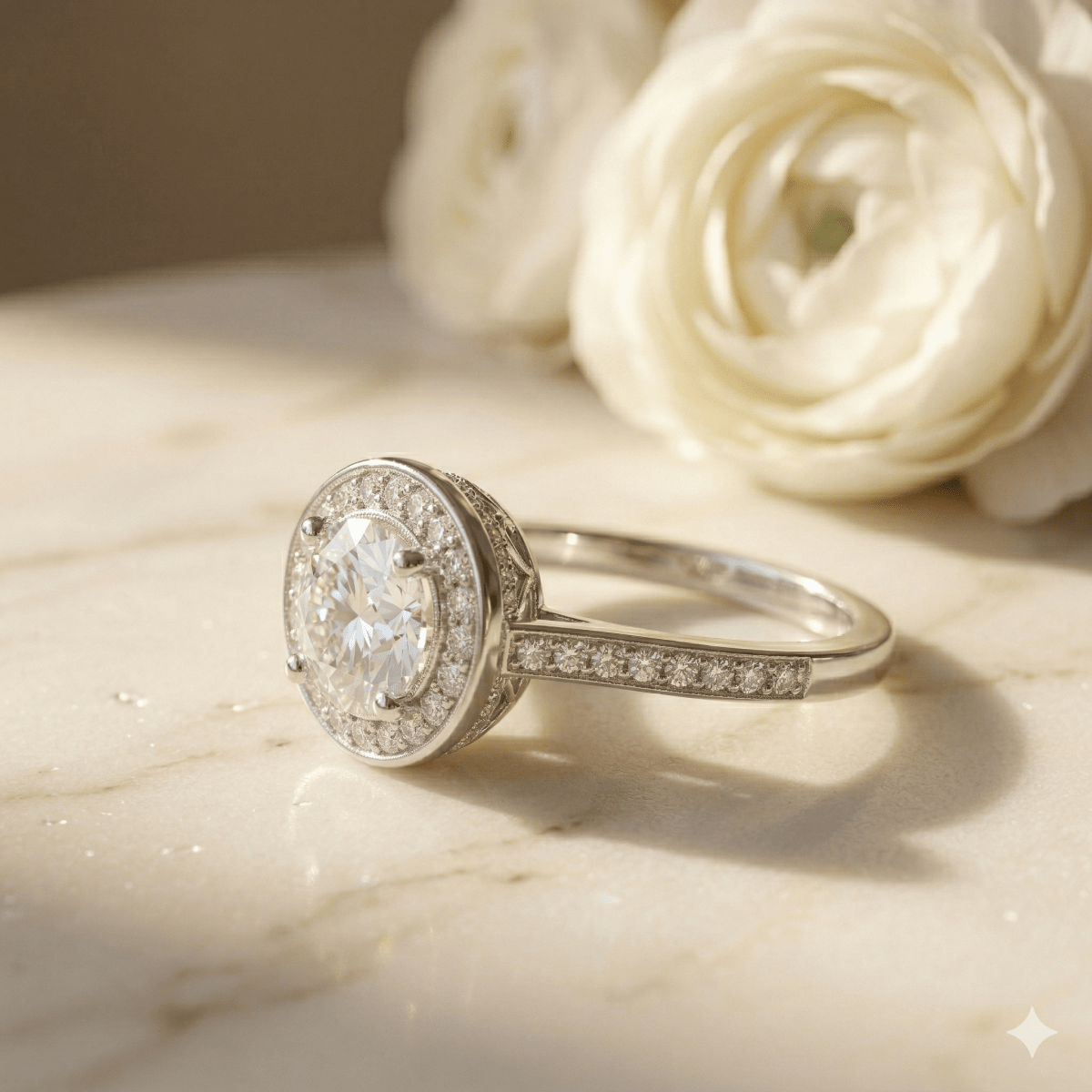 Luna Halo Sparkle Ring - Silvorn India