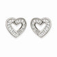 Luxe Interlocked Heart Baguette Crystal Stud Earrings