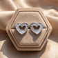 Luxe Interlocked Heart Baguette Crystal Stud Earrings