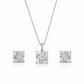 Luxury Princess Cut Crystal Pendant Set for Women | - Silvorn India