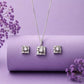 Luxury Princess Cut Crystal Pendant Set for Women | - Silvorn India