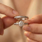 Luxury Silver Engagement Ring with Sparkling Pave Band Design - Silvorn India