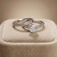 Luxury Silver Engagement Ring with Sparkling Pave Band Design - Silvorn India