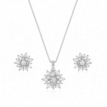 Luxury Snowflake Crystal Pendant Set for Women