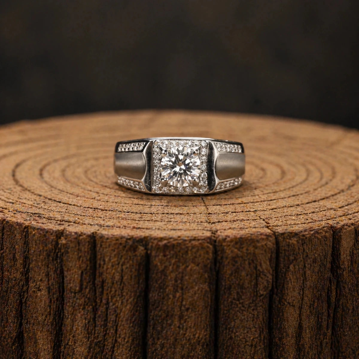 Majestic Halo Sterling Silver Ring - Silvorn India