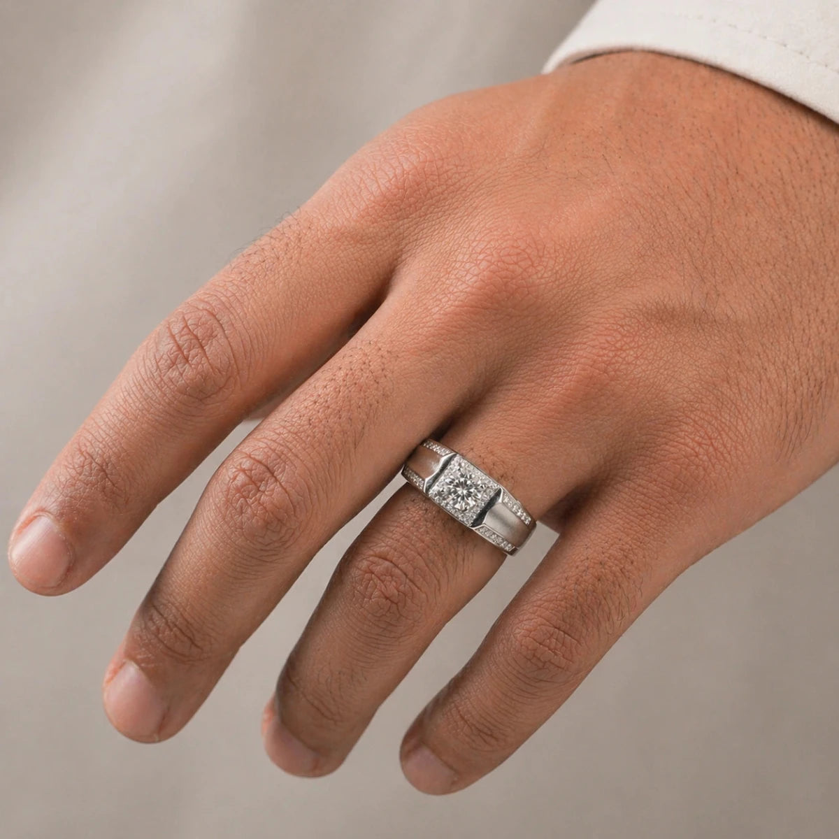Majestic Halo Sterling Silver Ring - Silvorn India