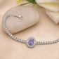 Majestic Lavender Halo Tennis Bracelet - Silvorn India