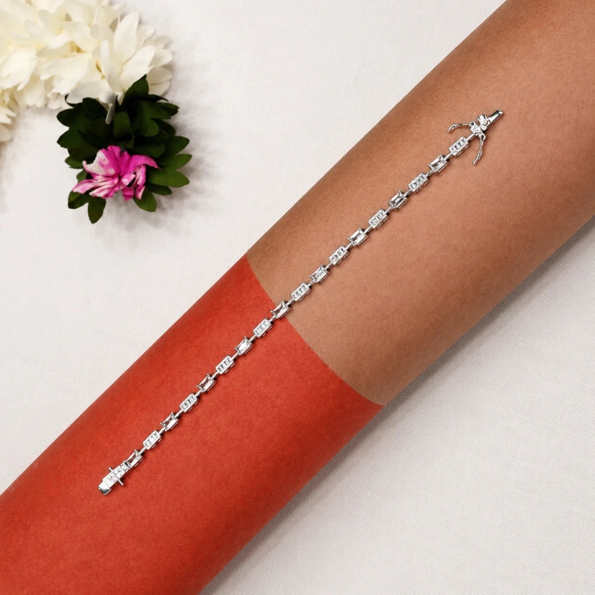 Marquise Crystal Silver Bracelet for Women - Silvorn India