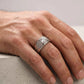 Matte Finish Halo Ring with Round - Cut Stone - Silvorn India
