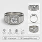 Men’s 925 Sterling Silver Octagon Halo Statement Ring - Silvorn India