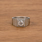 Men’s 925 Sterling Silver Square Halo Statement Ring - Silvorn India