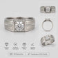 Men’s Premium Silver Square Bezel Ring – Round Cut Stone - Silvorn India