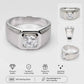 Men’s Royal Sterling Silver Geometric CZ Crown Ring with Wide Band - 925 Silver Jewelery