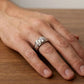 Men’s Sterling Square Solitaire Ring with Pave Accents - Silvorn India