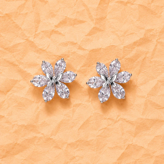 Mini Butterfly Flower Studs - Silvorn India