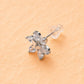 Mini butterfly flower stud earring, 925 silver, clear stones with back post