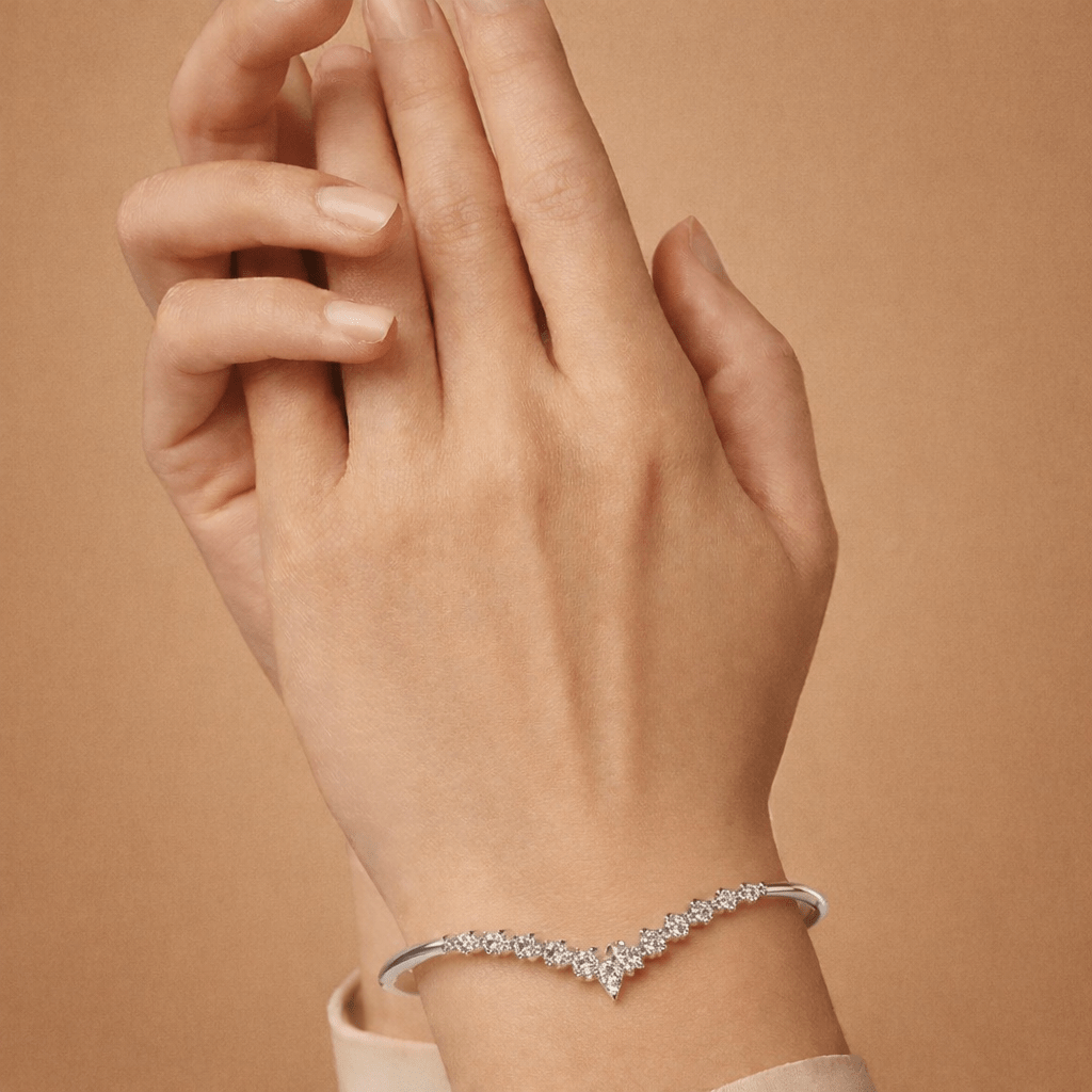 Minimal Beaded Sterling Cuff Bracelet for Women - Silvorn India