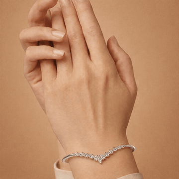 Minimal Beaded Sterling Cuff Bracelet for Women - Silvorn India