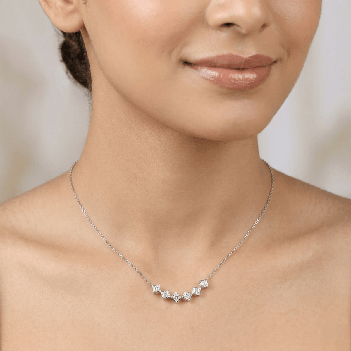 Minimal Geometric Necklace - Silvorn India