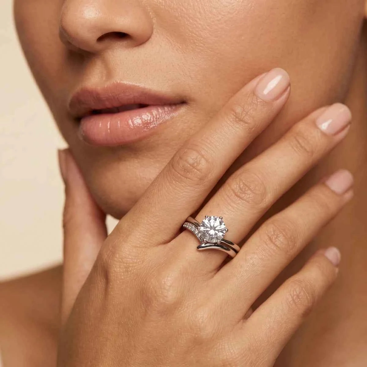 Minimalist Stackable V - Shaped & Solitaire Ring - Silvorn India