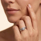 Modern Bridal Ring Set with Solitaire Stone & Pave Curve Band - Silvorn India