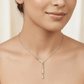 Modern Y - Drop Pendant Necklace with Pave Crystal Accents - Silvorn India