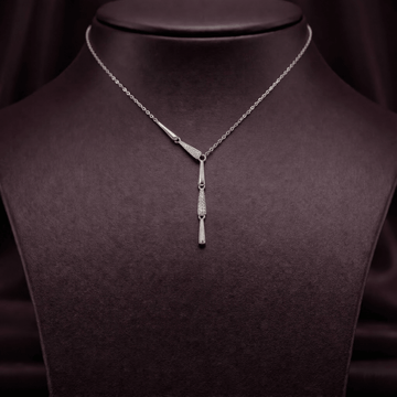 Modern Y - Drop Pendant Necklace with Pave Crystal Accents - Silvorn India