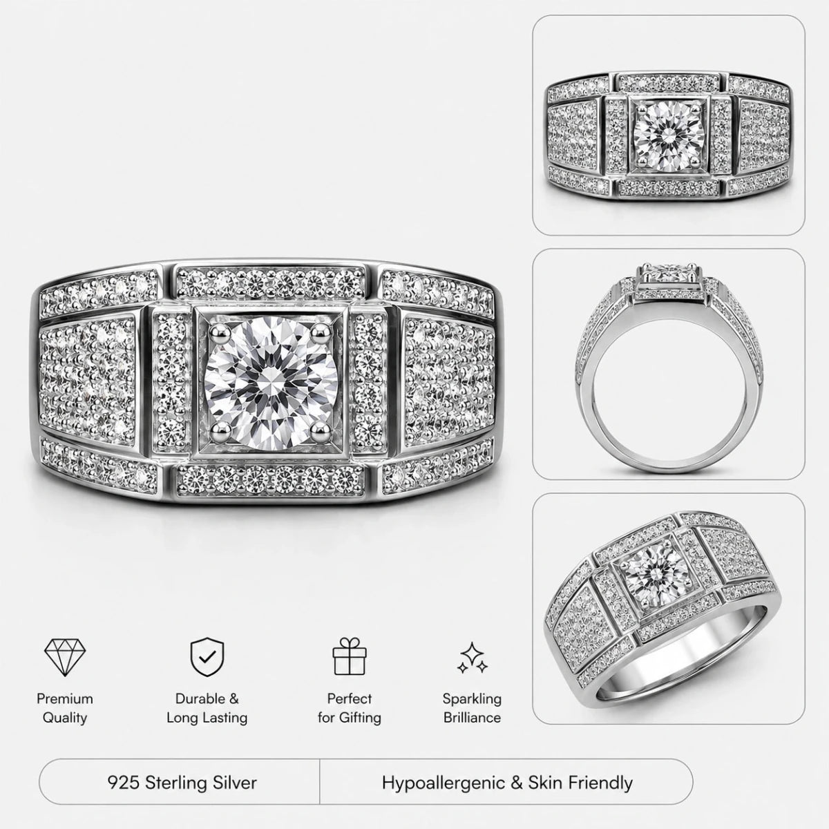 Monarch Luxe Sterling Silver Ring - Silvorn India